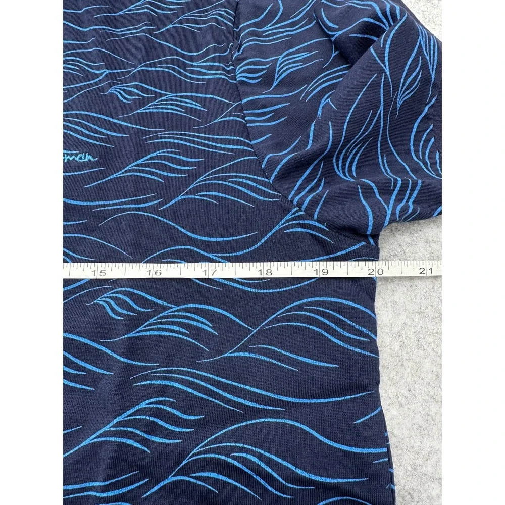 Ben Sherman Polo Shirt Short Sleeve Marine Blue Wave Men's Small Regular Fit NWT